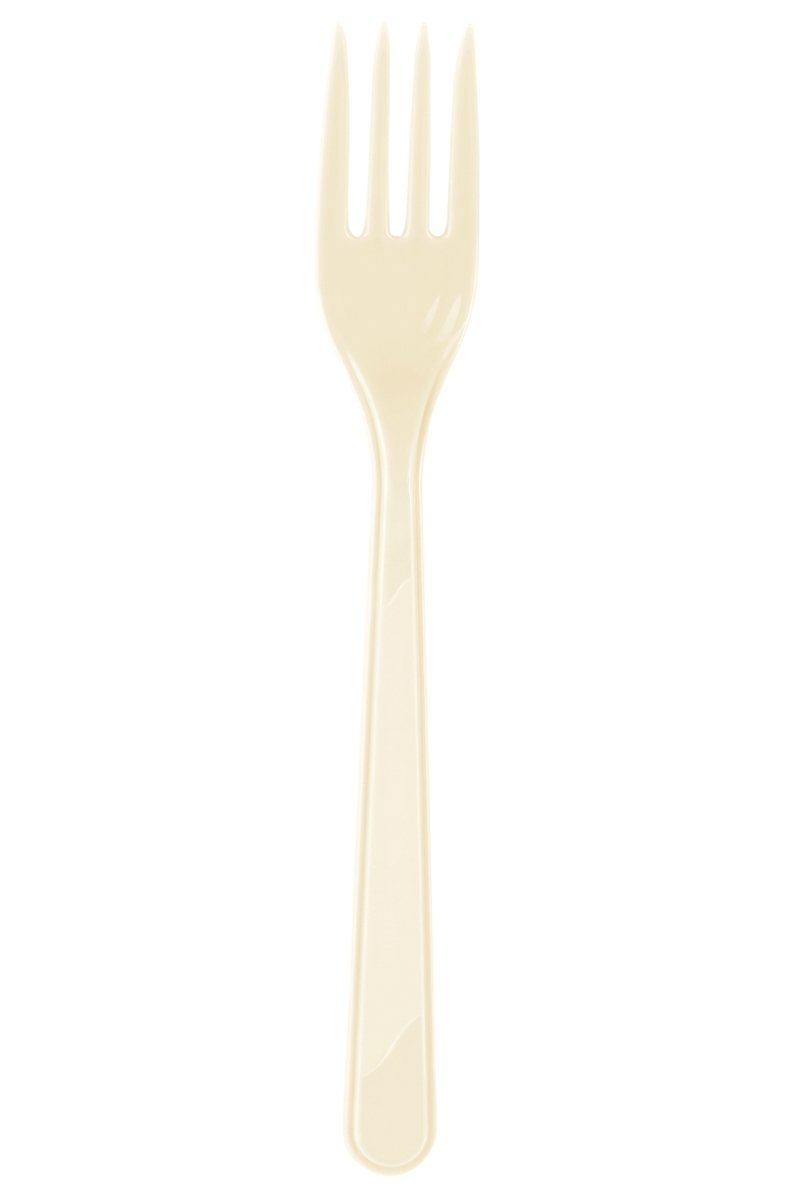 Plastik Çatal Krem 25li