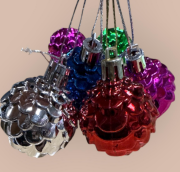 Yılbaşı Top Süs  4 Cm Kozalak Top 6'lı  4808-1