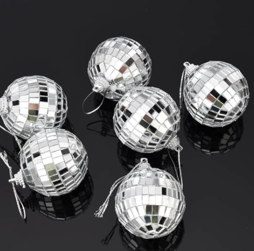 Yılbaşı Top Süs Disko Topu Gümüş 4 Cm 222-2