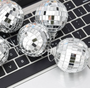 Yılbaşı Top Süs Disko Topu Gümüş 4 Cm 222-2