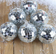 Yılbaşı Top Süs Disko Topu Gümüş 6 Cm 6'lı 7041