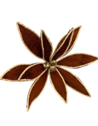 Noel Dekarasyon Yılbaşı Çiçeği Kahverengi Jüt Zilli Model 35 Cm