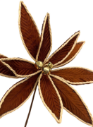 Noel Dekarasyon Yılbaşı Çiçeği Kahverengi Jüt Zilli Model 35 Cm