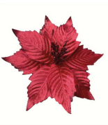 Noel Dekarasyon Yılbaşı Çiçeği Kırmızı Simli 30 Cm