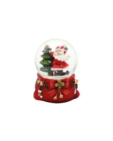 Yılbaşı Kar Küresi Fiyonklu Model 6 Cm Noel Baba Ağaçlı Model