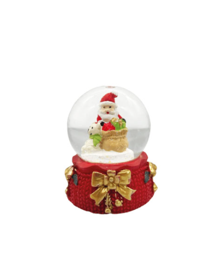 Yılbaşı Kar Küresi Fiyonklu Model 6 Cm Noel Baba Çuvallı Model