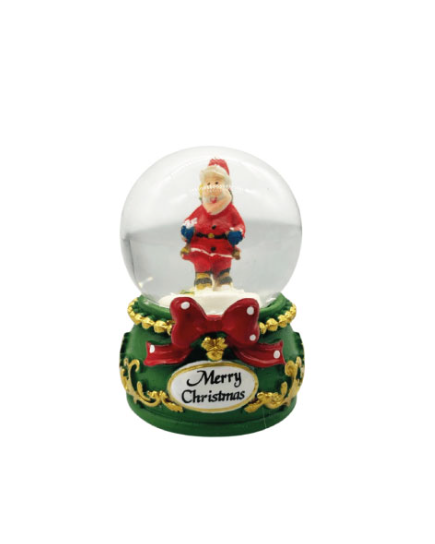 Yılbaşı Kar Küresi Fiyonklu İşlemeli Noel Baba Model 7 Cm