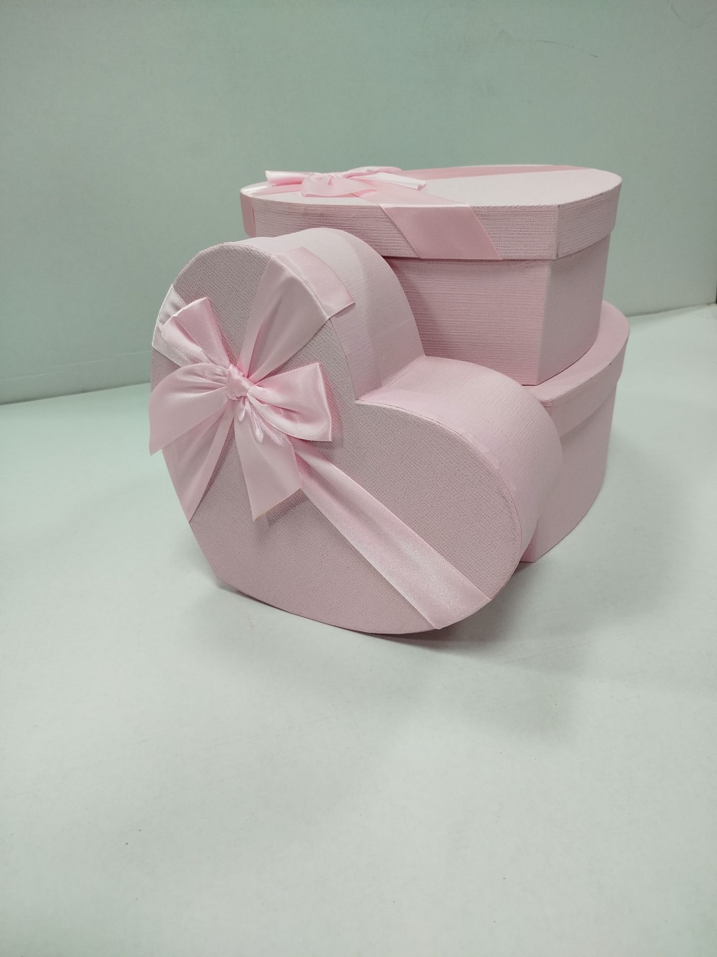 Sevgililer Günü Kalp Kutu 3'lü Pembe Kurdeleli 12542
