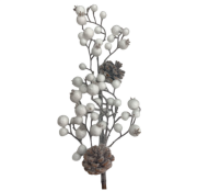 Yılbaşı Süsleme Çubuk Beyaz Karlı Kozalaklı 60 Cm 25178