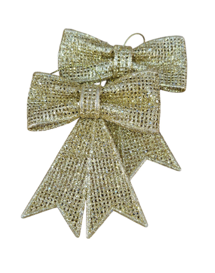 Yılbaşı Süs Fiyonk Kurdele Gold 2'li 25480