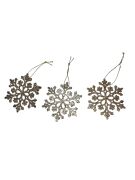 Yılbaşı Süs Şampanya Gold 8 Cm Kar Tanesi 3'lü 25493