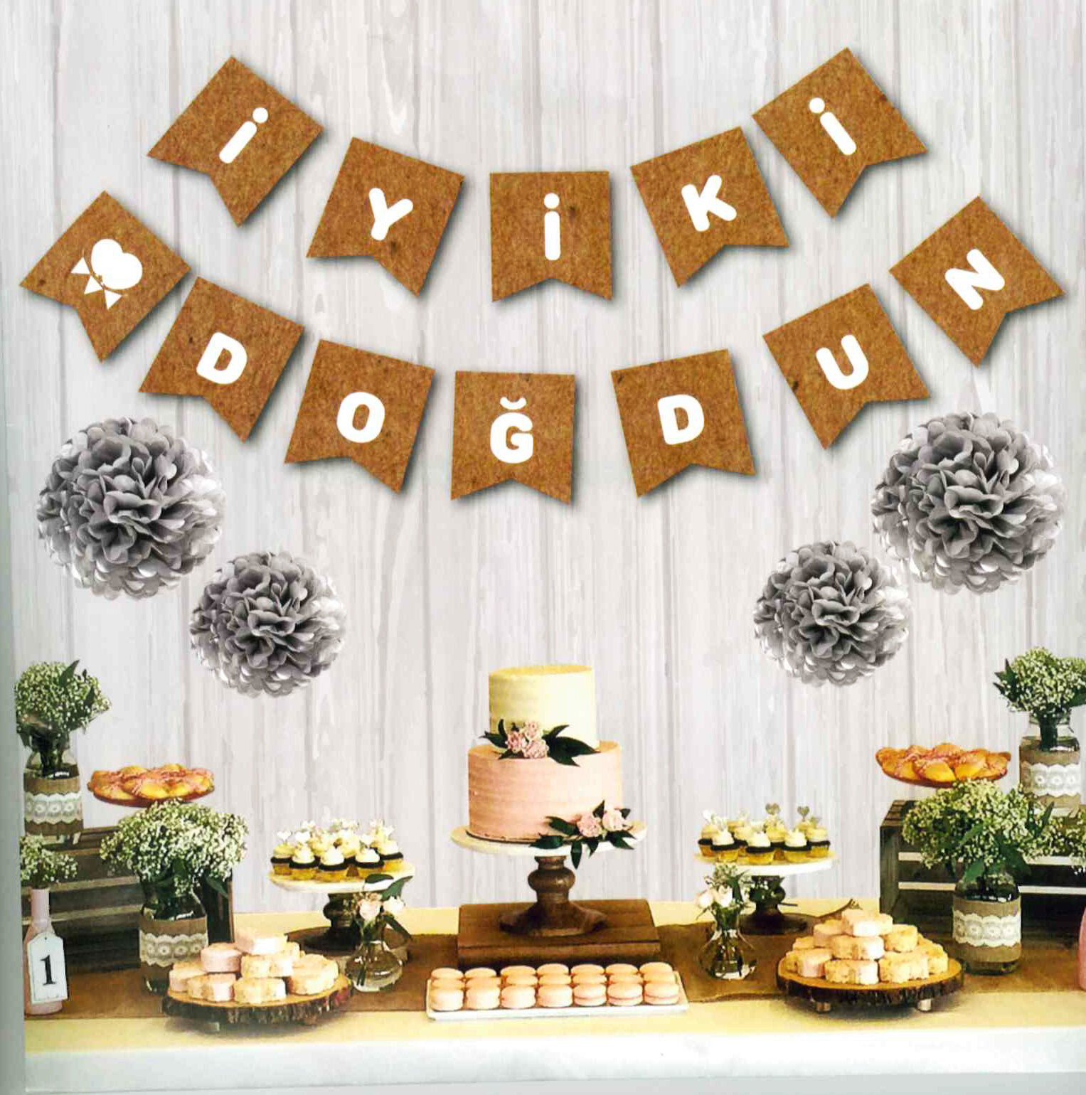 İyi Ki Doğdun Kraft Beyaz Banner