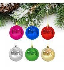 Yılbaşı Top Süs Parlak Renkli 4 cm 6 lı 2239