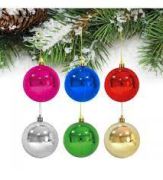 Yılbaşı Top Süs Parlak Renkli 4 cm 6 lı 2239