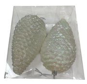 Yılbaşı Süs Beyaz Hologramlı Kozolak 250730