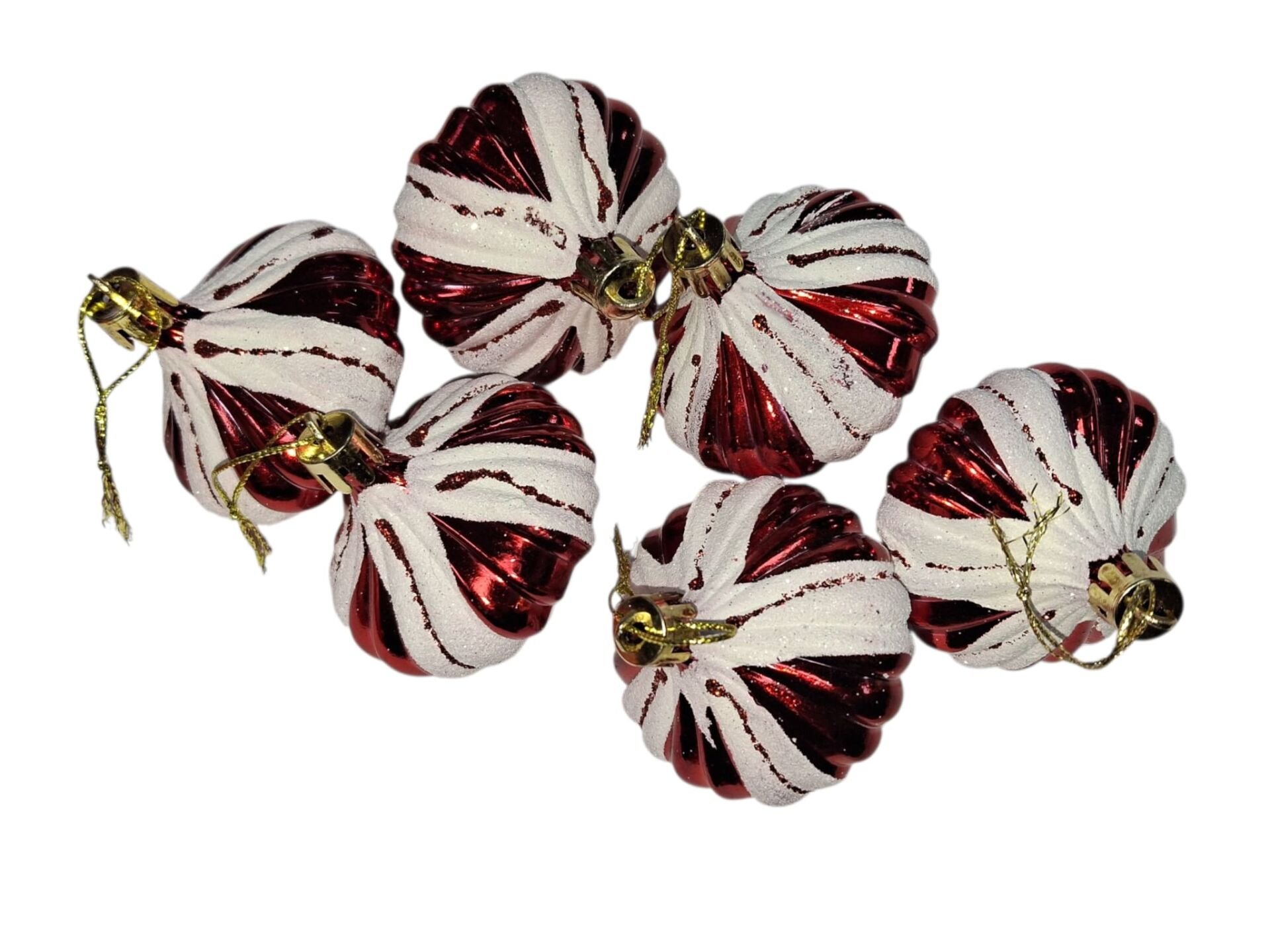 Yılbaşı Süs Kırmızı Beyaz Topaç 6'lı 250735