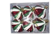 Yılbaşı Süs Kırmızı Yeşil Beyaz Topaç 6'lı 250736