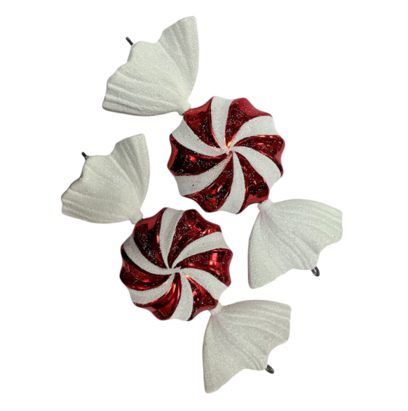 Yılbaşı Süs Kırmızı Beyaz 25 Cm Şeker 2'li 1002