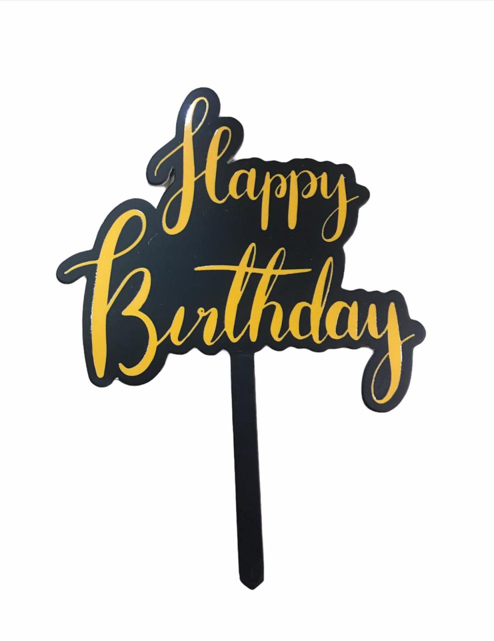 Happy Birthday Gold Pasta Üzeri Yazı