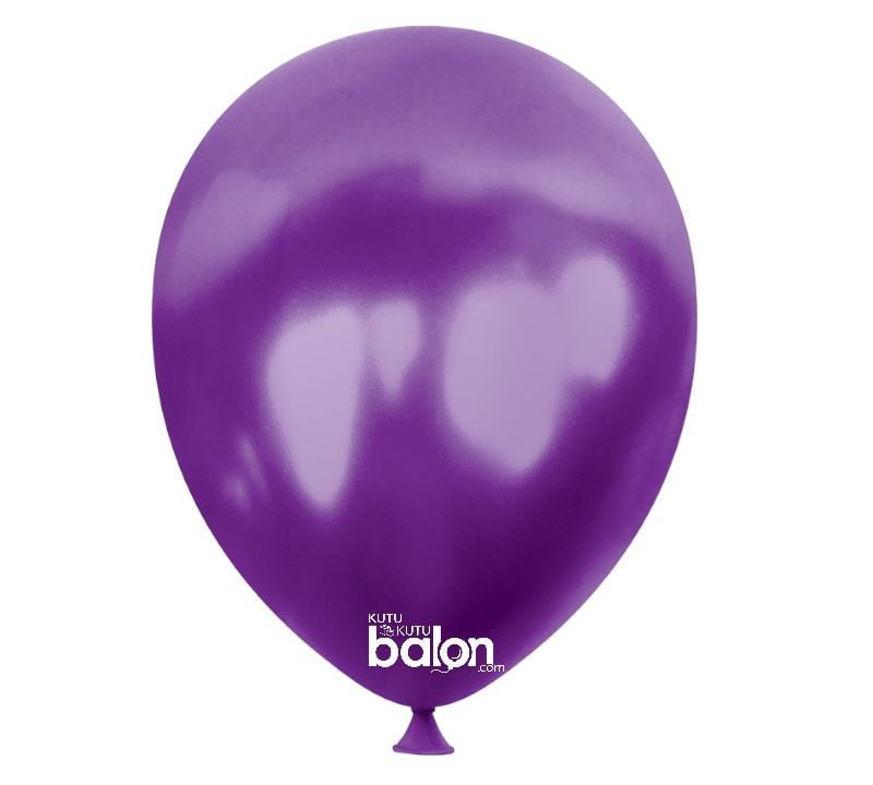Kutu Kutu Balon Metalik Mor 100' lü 12''