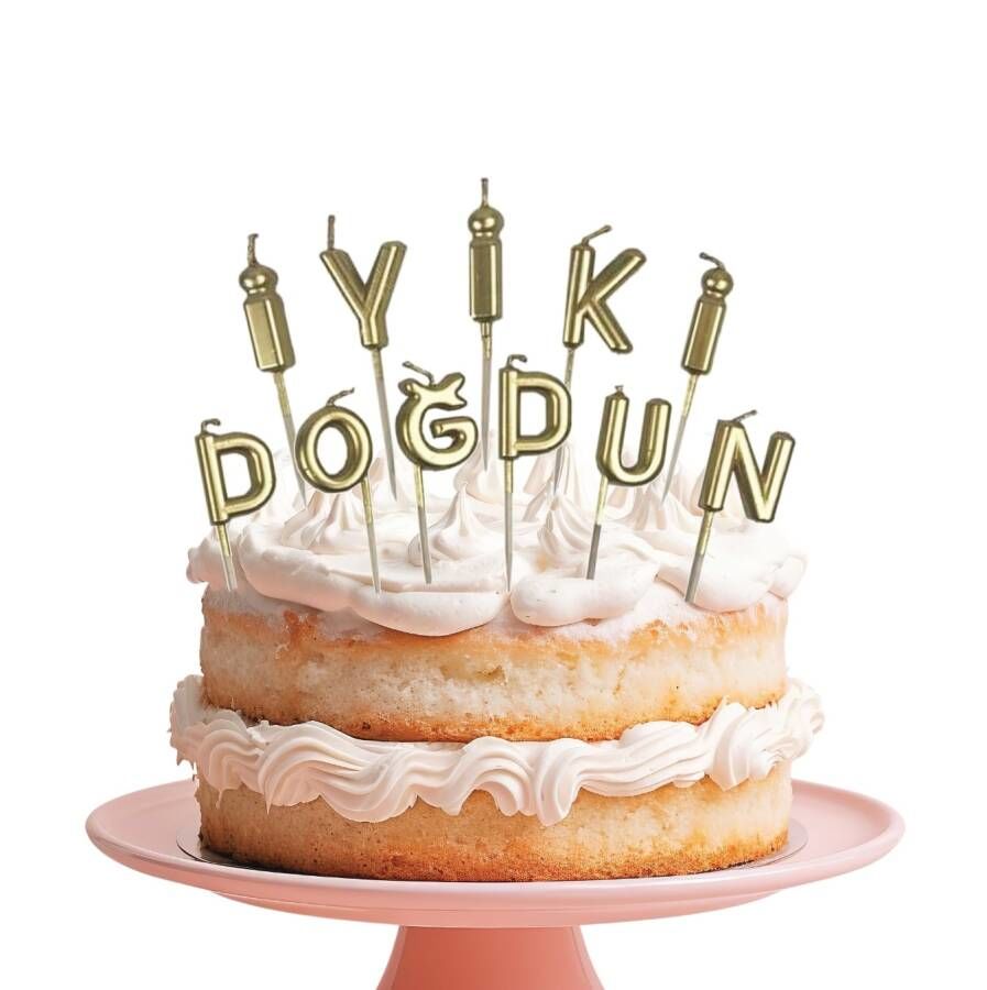 Gold İyi Ki Doğdun Mum 11 Parça