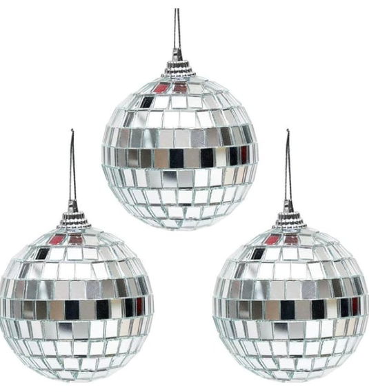 Yılbaşı Top Süs Disko Topu Gümüş 8 Cm 2871