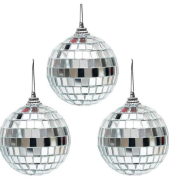 Yılbaşı Top Süs Disko Topu Gümüş 8 Cm 2871