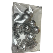 Yılbaşı Top Süs Asetat Kutulu Karışık Gümüş 3382-2