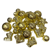 Yılbaşı Top Süs Asetat Kutulu Karışık Gold 3382-1