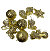 Yılbaşı Top Süs Asetat Kutulu Karışık Gold 3382-1