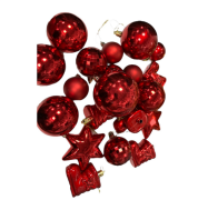 Yılbaşı Top Süs Asetat Kutulu Karışık Kırmızı  3382