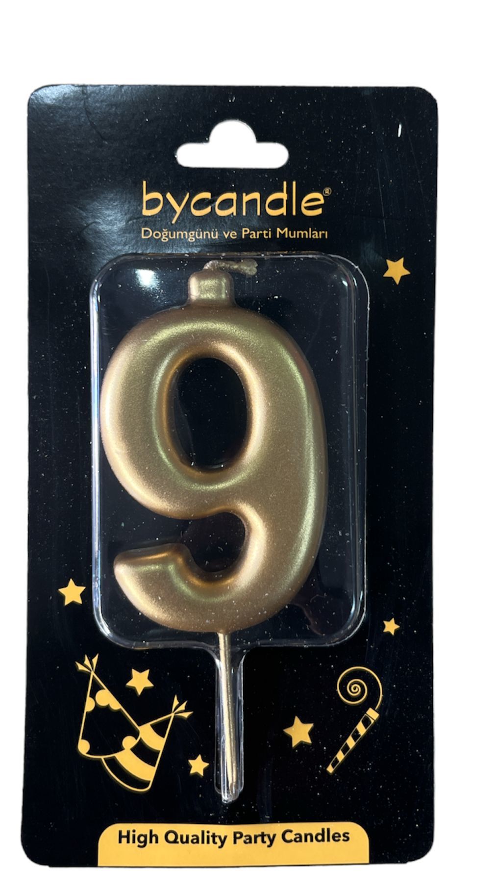 9 Rakam mum gold BÜYÜK