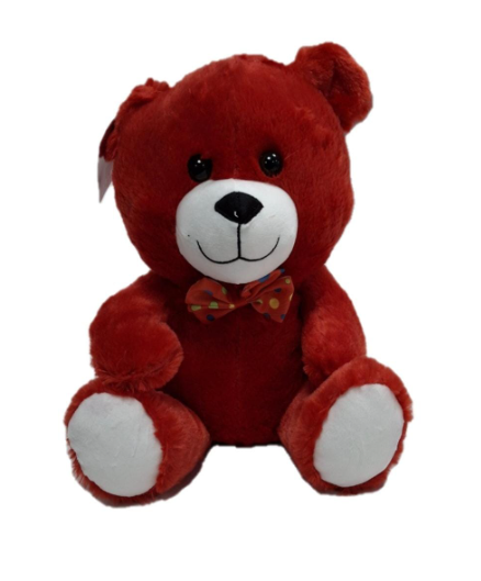 Peluş Oturan Ayı Kırmızı 30 cm 1181