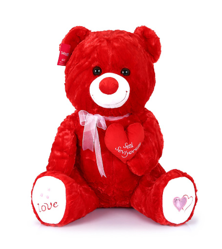 Peluş Yumoş Ayı Kırmızı 47 Cm 1030