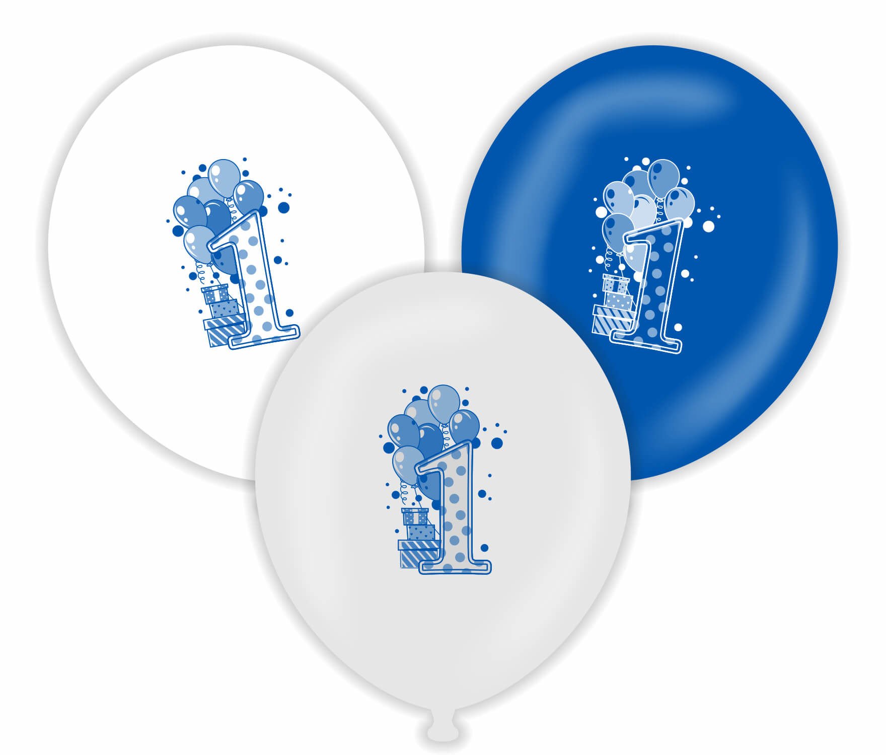 Kalisan 12'' 1 Yaş Mavi Baskılı Balon 25'li