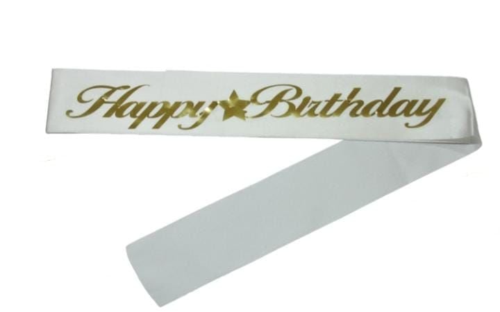 Happy Birthday Beyaz Gold Kuşak