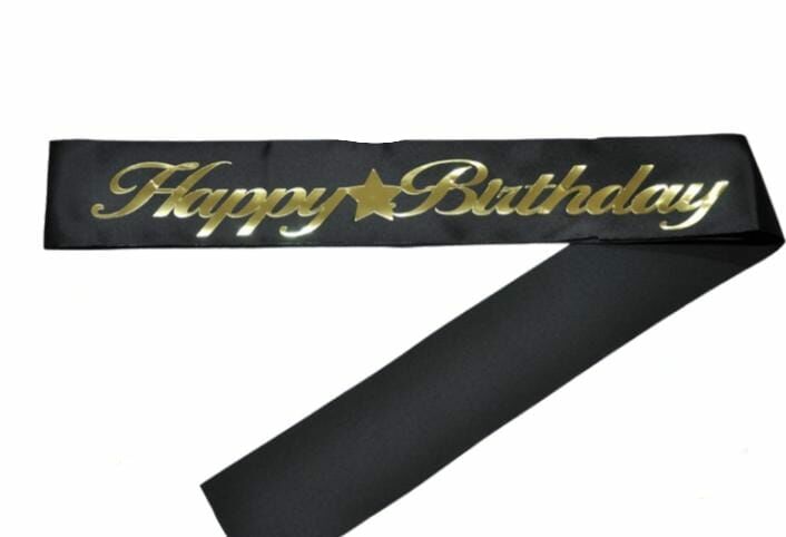 Happy Birthday Siyah Gold Kuşak