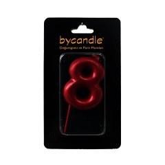 Rakam Mum 8 Yaş Kırmızı