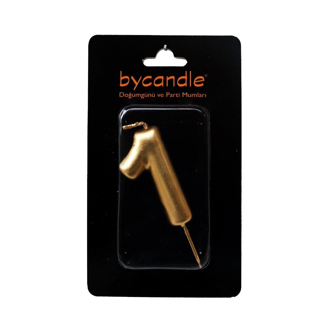 1 Yaş Rakam Mum Gold