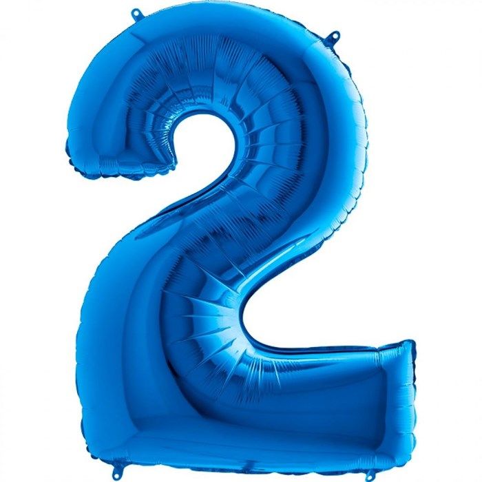 2 Rakam Mavi Folyo Balon 82 cm