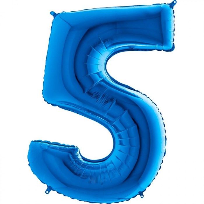 5 Rakam Mavi Folyo Balon 82 cm