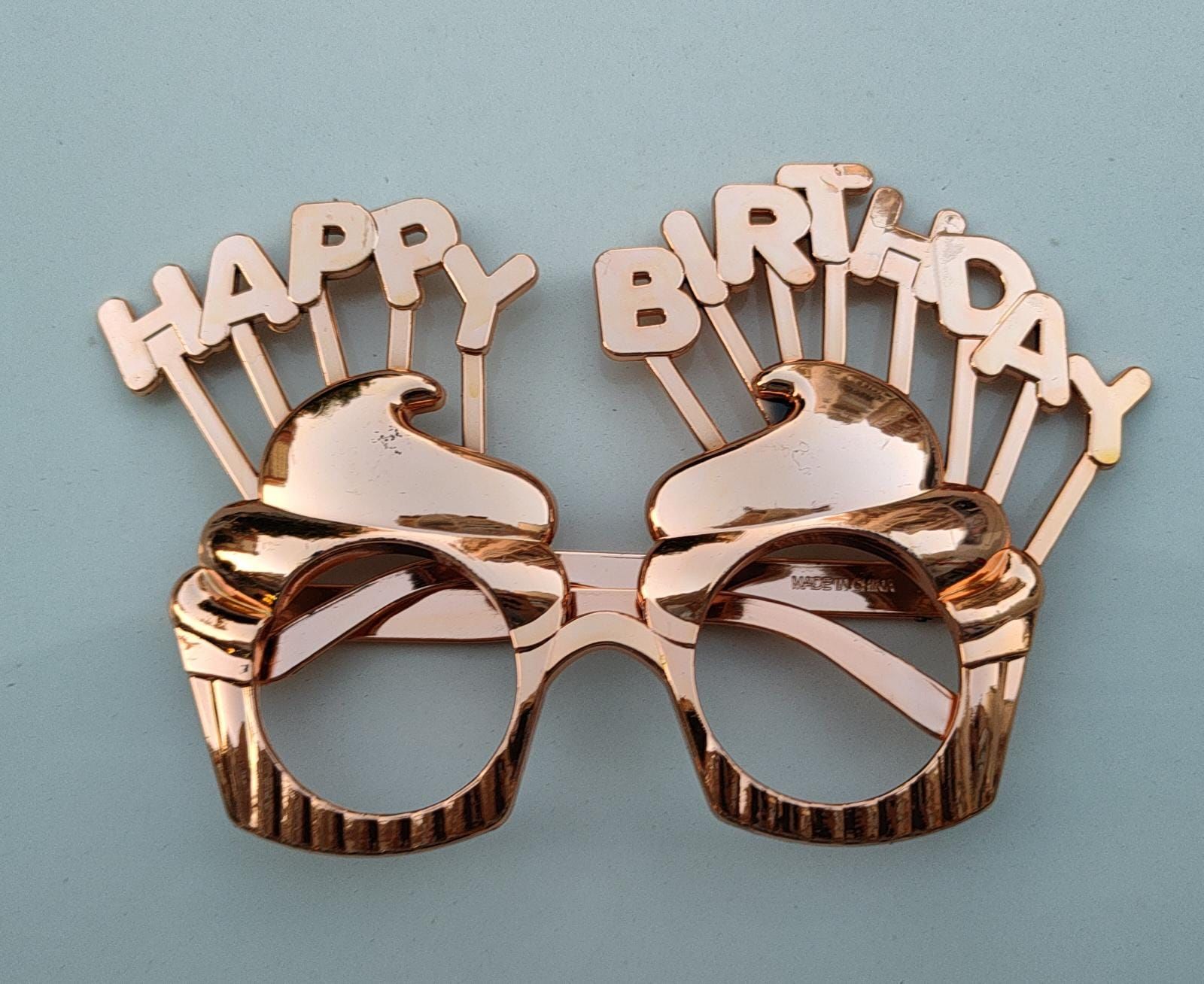 Happy Brithday Rose Gold Muffin Camsız Parti Gözlük