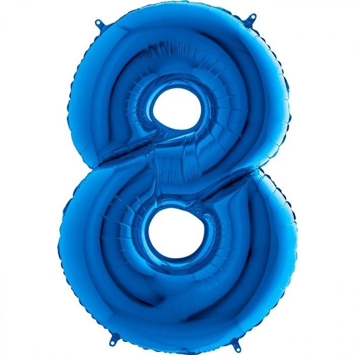 8 Rakam Mavi Folyo Balon 82 cm