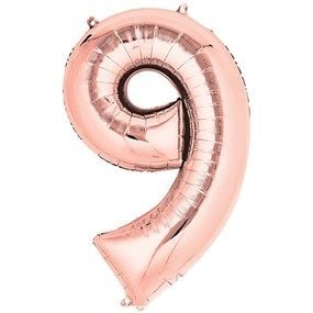 9 Rakam Rose Gold Folyo Balon 82 cm