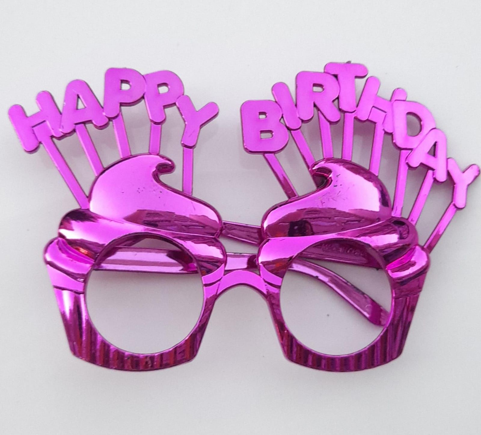 Happy Brithday Fuşya Muffin Parti Camsız Gözlük