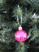 Yılbaşı Top Süs 4 Cm Renkli Oval Baskılı Top 6'lı 4792