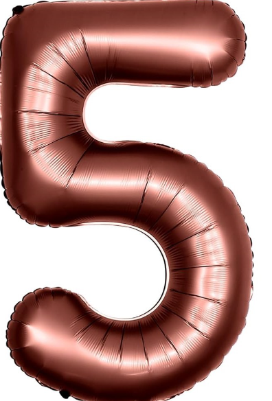 5 Rakam 40'' Çikolata Folyo Balon