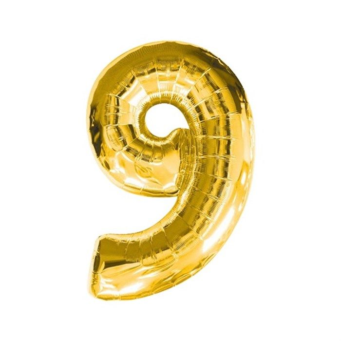 9 Rakam Gold Folyo Balon 82 cm