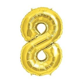 8 Rakam Gold Folyo Balon 82 cm