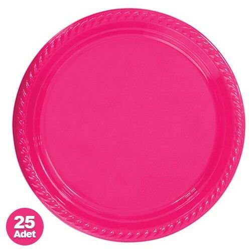 Plastik Tabak Fuşya 22 cm 25'li